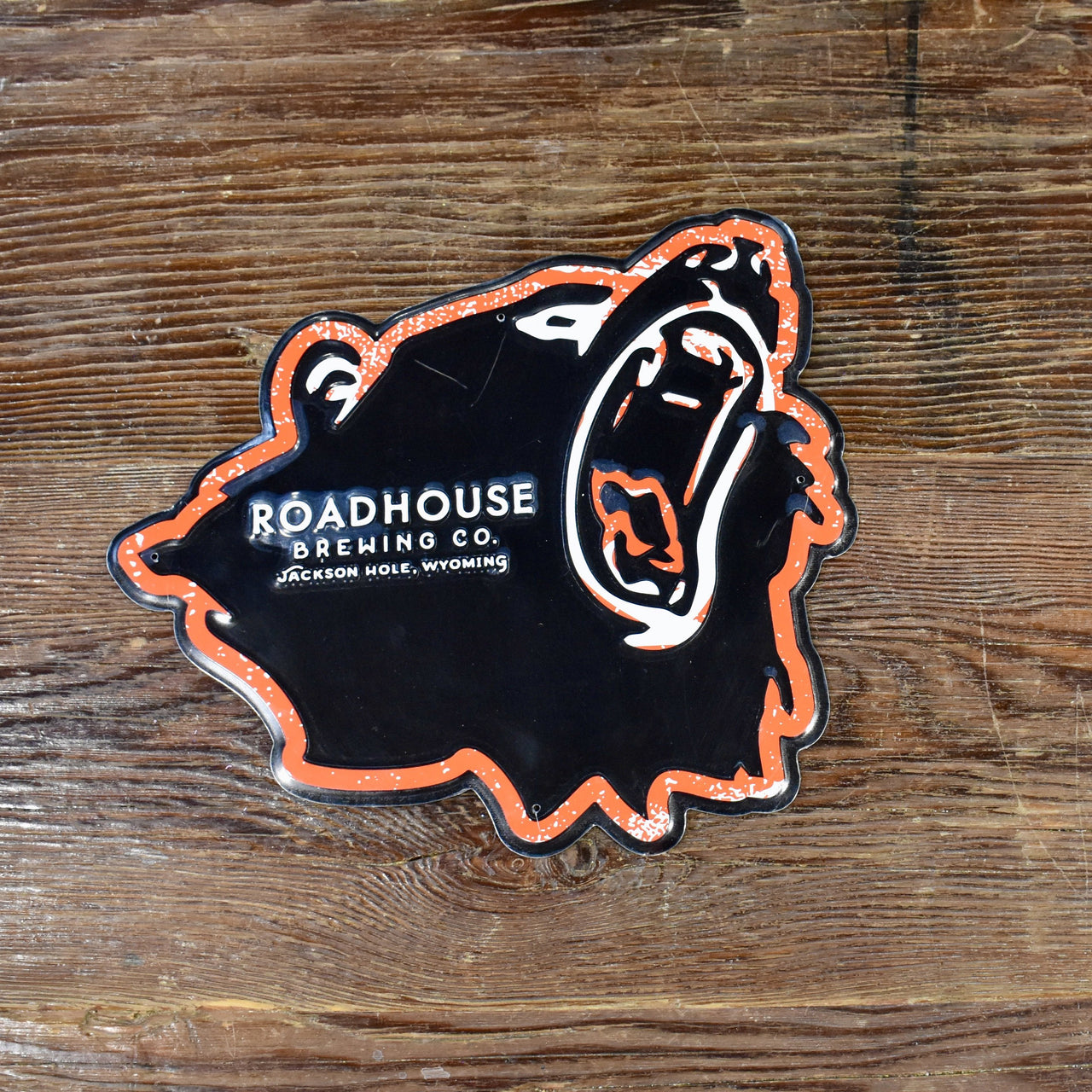 Roadhouse Bear Head Metal Sign
